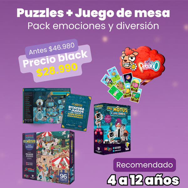 Juego para las emociones + libro actividades emocionales + Puzzle + El rebaño +  (4 a 12 años)